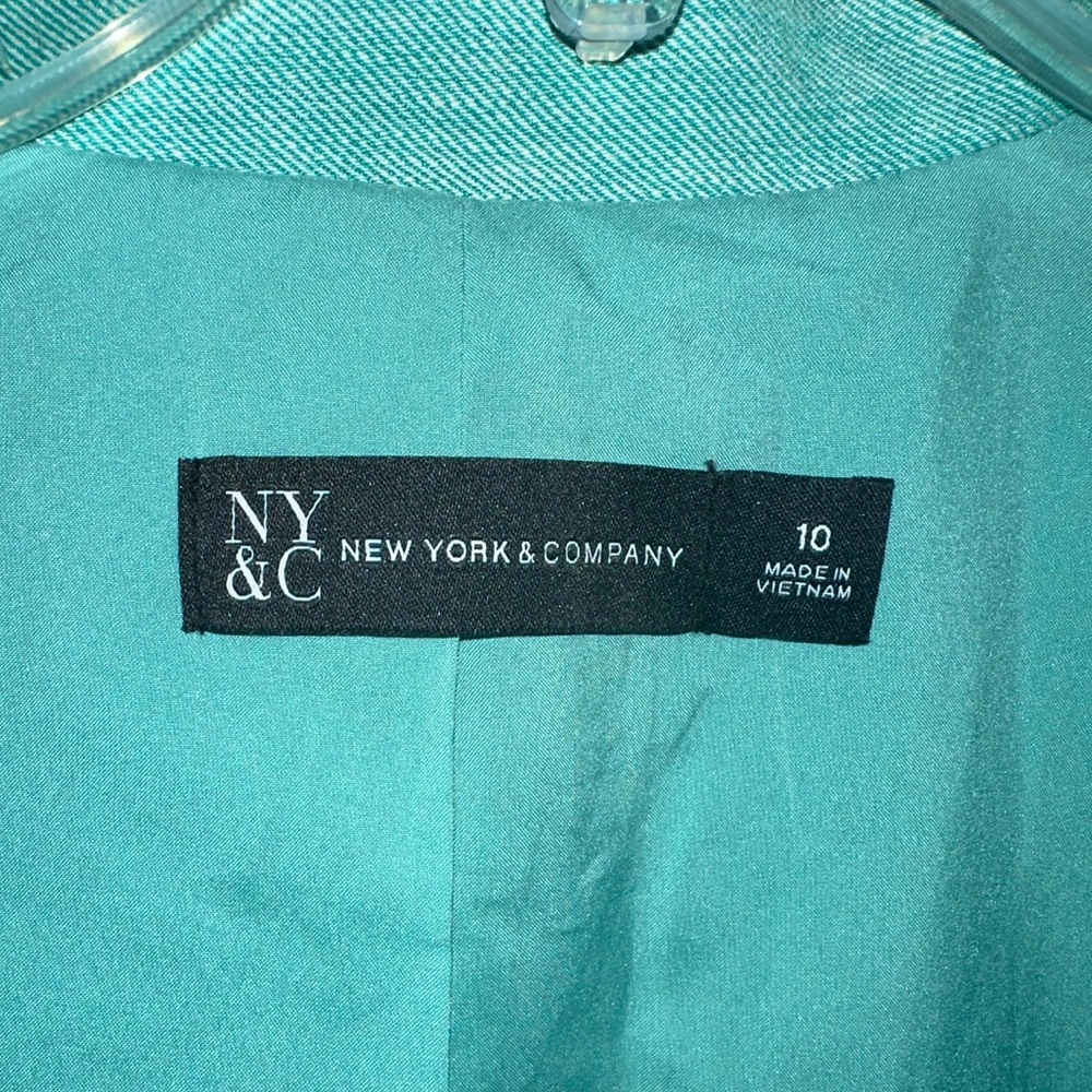 Teal blue 3/4 length sleeve blazer